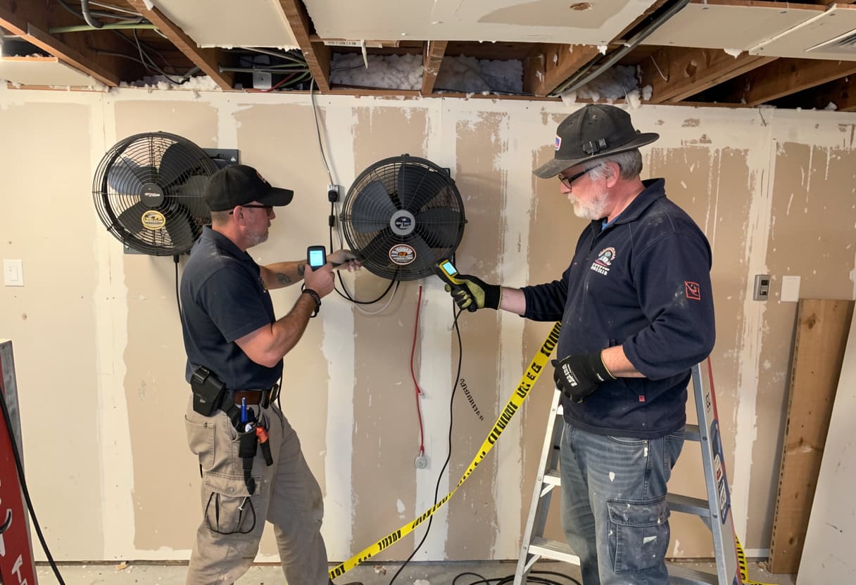 Structural drying equipment setup